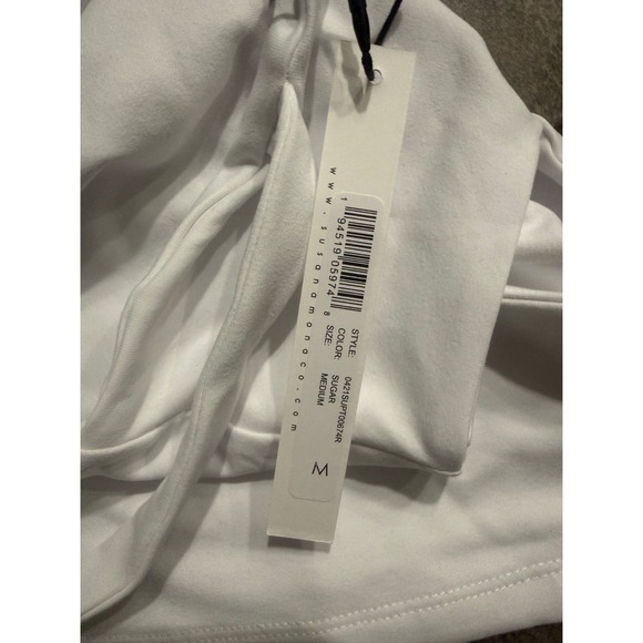 NWT Susana Monaco White Cutout Crossover Crop Top in Sugar Sz Large $128 - Picture 4 of 6